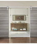 Must-Have Sliding Double Barn Doors With Hardware Kit 13-Foot Silver Rail Sturdy Hangers Modern Solid Panel Interior Doors 84 By 96 Inches