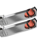 Beefy Heavy Duty Stainless Steel Knee Boards 30 Inch By 8 Inch With Turned Up Ends And Included Knee Pads Built From 16 Gauge Polished Steel