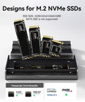 Blazing Fast 40Gbps NVMe M2 SSD Enclosure Handles Up To 8TB displays M.2 SSD sizes 2230, 2242, 2260, 2280 compatible with aluminum casing.