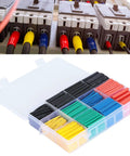 Top Notch 530Pct Ycauty Industrial Heat Shrink Tubing Kit With Colorful Heavy Duty Insulation For Circuit Wiring Harness And Nylon Protection That Is Totally Durable, Water Resistant, And Built To Last On Any Electrical Job You Gotta Crush Today. color-coded heat shrink tubing kit in storage box for wiring harnesses