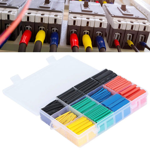 Top Notch 530Pct Ycauty Industrial Heat Shrink Tubing Kit With Colorful Heavy Duty Insulation For Circuit Wiring Harness And Nylon Protection That Is Totally Durable, Water Resistant, And Built To Last On Any Electrical Job You Gotta Crush Today. color-coded heat shrink tubing kit in storage box for wiring harnesses