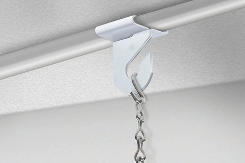 Pack Of 50 Pairs Two Piece Aluminum T Bar Ceiling Hooks For Drop Ceilings 50 Right And 50 Left White Enamel Finish Holds Up To 15 Lbs Each
