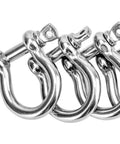 Beefy One Quarter Inch D Ring Shackles in Grade 304 Stainless Steel with Screw Pin, corrosion resistant anchor shackle set