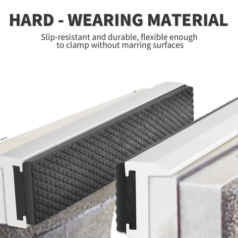 Heavy Duty 5 Inch Aluminum Alloy Bench Vise Jaw Pads showing durable rubber guard material for metal and wood projects.