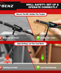 Drill safety setup guide showing correct holding of the drill bit during use for Hardcore 20 Piece Countersink Drill Bit Set With Tapered Bits Wood Plug Cutters Depth Stop Rings And Hex Keys For Dead Fast Finish Prep Work Every Damn Time.