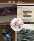 Concealed Cross Door Hinge 8x42mm Invisible Hinge 180 Degree Swing With Screws installed on various wood doors.