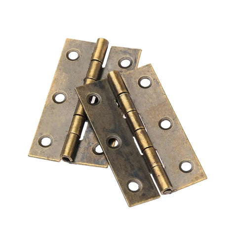 Beefy Concealed Hinges For Cabinets And Jewelry Boxes 2 Pack Antique Bronze Door Butt Hinges 50x28mm overlapping view