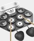 Kid Friendly 9 Pad Electric Drum Set For Beginners Portable Roll Up Electronic Drum Kit With sticks and pedals included