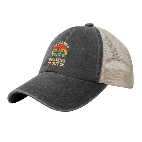 Mesh Baseball Cap For Men And Women I Hate Pulling Out Funny Camper RV Camping Trailer Trucker Dad Cap