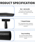 Two Pack Black T Shaped Shovel Grip Handles, PVC Plastic Spade Replacement Grips, non-slip ergonomic T design, easy installation
