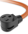 NEMA 14-50P To 6-50R Welder Adapter Cord Heavy Duty STW 8AWG 50 Amp 250V Power Lead 1.5 Ft, black plug and orange cable