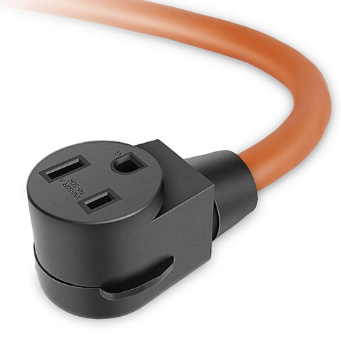 NEMA 14-50P To 6-50R Welder Adapter Cord Heavy Duty STW 8AWG 50 Amp 250V Power Lead 1.5 Ft, black plug and orange cable