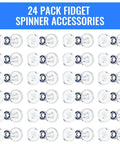 24 Pack Fidget Spinner Cap Bearings Kit With Clear Plastic Caps And Chrome Steel Bearings MR137 0.5 Inch Replacement
