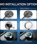 12V 24V Horn Push Button Switch Universal Momentary On Push And Hold With Wiring Ultrathin Stainless Steel And PC Shell Phosphor Bronze Contacts Beefy Rugged High Temperature And Impact Resistant Ideal For Vehicle Horn Button, flush and surface install