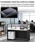 Heavy Duty Office Cubicle Workstation With Locking Filing Cabinet And No Sweat Cable Routing Featuring Privacy Panels in modern office space.