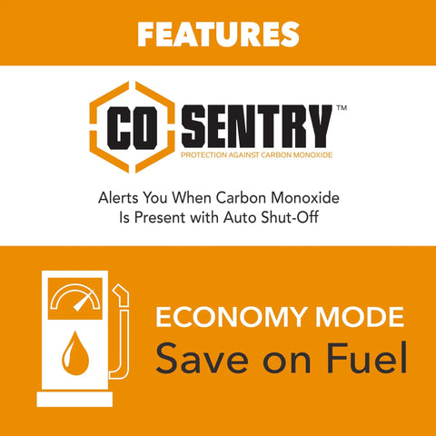 CO Sentry feature and economy mode for Beast 2700 Watt Dual Fuel Inverter Generator With Gasoline Or Propane CO Sensor