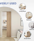 Commercial Grade Pocket Door Hardware And Track Set For 5 Foot Doors installed in living room, bedroom, and bathroom spaces