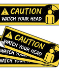 Heads Up Caution Sign Stickers 4 Pack Self Adhesive Vinyl Safety Decals For Warehouse Basement Stairs Low Clearance And Factory 11.8 Inch By 3.94 Inch, peel view