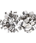 Sturdy Stainless Steel Greenhouse Clips For Climbing Plants, 50 pcs silver clips on white background