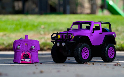 Jeep Wrangler One Sixteenth Scale RC Car For Kids With 2.4GHz Radio Control And Turbo Boost Full Function Offroad Vehicle Purple