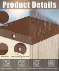 8 Pack 4x4 Aluminum Pyramid Post Caps Brown for All Weather Outdoor Fence and Deck Posts 3.5 x 3.5 to 3.625 Inch Includes 16 Screws Weatherproof Post Covers for Mailbox Dock with water droplets showing weather resistance, frosted shell and installation guide hole on wood post.