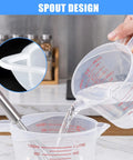 Pouring water from Three Pack Measuring Cups Set 250ml 500ml 1000ml BPA Free Non Toxic Durable Kitchen Tools for precise cooking