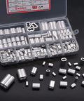 Eight Size Aluminum Crimping Loop Sleeve Set For Wire Rope And Cable 1.2 Mm To 6 Mm Waterproof Corrosion Resistant Ferrule Kit