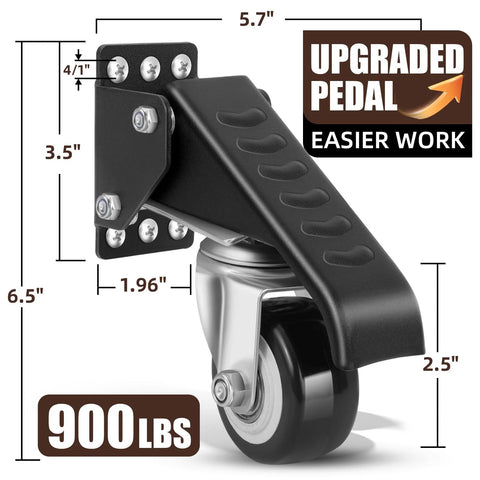 Heavy Duty Workbench Casters Kit 900 Lbs Quick Release With Two Mounting Options Retractable Caster Wheels and dimensions