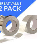 Aluminum Foil Tape 2 Pack 1.9 In By 150 Ft 3.4 Mil Contractor Grade Foil Duct Tape For HVAC Heating Cooling Heat Moisture Resistant Metal Repair And Insulation Heavy Duty Pro Grade rolls