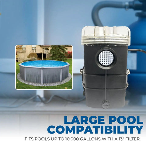 Beast 3/4HP Self Prime Pool Pump for Above Ground Pools and Spas 2400 GPH with built-in strainer and 1.5 inch NPT fittings
