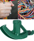 Heavy Duty Cast Iron Manual Pipe Bender For 1 1/4 Inch Conduit Tube Bending Tool on display with colorful wires.