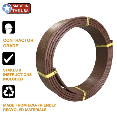 Built Tough Heavy Duty Landscape Edging Kit With 16 Ft Bender Board 3.3 Inch Thick Border Edge For Gardens, includes USA made label