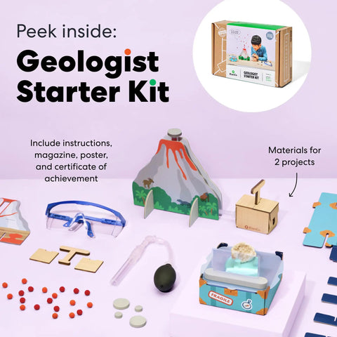Science Explorer Gift Bundle For Kids 5-9: Geologist, Astronaut And Paleontologist Kits, Hands On STEM Projects, Space And Earth Science Fun, Build, Explore, Dig And Learn, geologist starter kit with volcano model and goggles