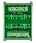 Sixteen Channel Green LED Indicator Light Module For DIN Rail Mount 5 To 50V DC Common Positive And Negative, front view