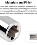 One Quarter Inch Drive Shallow External Star Socket Set On Rail Eight Piece With E4 E5 E6 E7 E8 E10 E11 E12 chrome socket detail