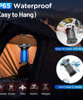 Outdoor Waterproof Solar Powered Bug Zapper Portable And No Fuss Rechargeable with LED light inside a tent at night