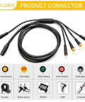 Waterproof 1 To 5 Electric Bicycle Cable For E Bike KT Controller With Display Throttle Ebrake Headlight Wiring Kit 156cm