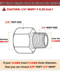 Diagram showing dimensions for Pack Of 2 Brass Pipe Fittings 3/8 NPT Female To 1/4 NPT Male Thread Adapter Durable Brass Extension Connector