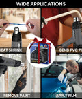 Heavy Duty 1500W Heat Gun Workhorse With Variable Temperature Control 120F To 1200F Dual Airflow Settings And 4 Nozzles For Crafts