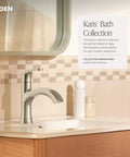 Karis Chrome One Handle Bathroom Sink Faucet With Single Hole Mount And Optional Deck Plate Easy Temperature Control Durable Chrome Finish Modern Versatile Design For Clean Countertops And Simple Installation in bathroom setting