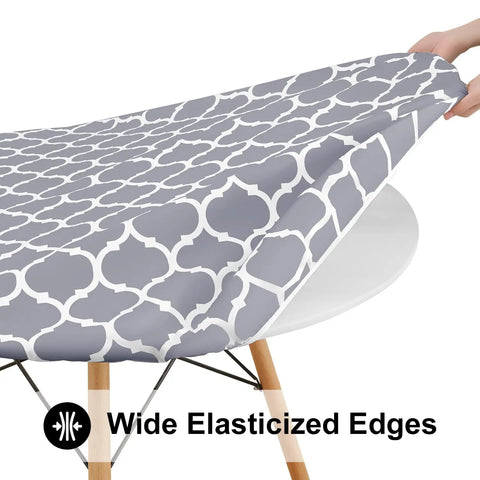 Round Picnic Tablecloth With Elastic Edge Fit For 45 To 56 Inch Tables Windproof Waterproof Wipeable Vinyl Cover With Flannel Backing