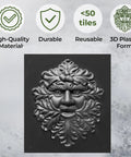 Face Tree Planter Mold For Concrete Gargoyle Garden Gnome And Green Man Face Plaque DIY Cement Molds Reusable Outdoor Yard Decor