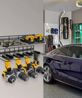 Heavy Duty Floating Power Tool Organizer Wall Mount Rack for tools and drills two pack garage storage solution with hooks