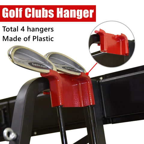 Wall Mount Golf Bag Organizer For Garage Fits Two Bags With Secure Straps Extra Large Golf Storage Rack With Four Club Hooks