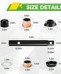 King Pin And Bushing Kit For Golf Carts G2 G8 G9 G11 G14 G16 G19 G20 1985-2001 Gas Or Electric Models Easy Install Durable Beefy Replacement Part Built For Smooth Steering And Long Lasting Performance. size details with kingpin, bushings, cap, washer