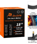2 Pack 18 Inch Heavy Duty Bike Tubes 18x2.10 To 18x2.50 AV32mm Schrader Valve product packaging and features
