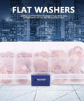 Kick Ass 200 Pc Copper Flat Washer Gasket Kit Assorted M5 M6 M8 M10 M12 M14 Sizes High Conductivity Sealing Rings For Sump Plugs Fuel Hydraulic Fittings Leak Proof Stoppers Plus Transparent Storage Box Ready For Your Home Garage Repairs, transparent box of copper washers