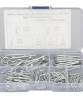 Assorted R Clip Kit 100 Pieces For M1 To M2.5 Hairpin Retaining Pins in clear box, carbon steel zinc plated, DIY repairs