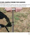 Person using Stainless Steel Tubular Soil Probe For Lawn And Garden Sampling Lightweight Grab And Go Compact Design T Style Handle Ergonomic Grip Easy Transport Deep Soil Testing Tool For Fertilizer And Soil Condition
