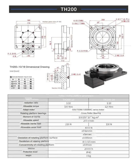 Precision Hollow Rotary Actuator With Slick 360 Degree Spin And Rock Solid Ten To One Gear Ratio Built For Heavy Factory Floors That Just Crush It All Day Long Without Breaking A Sweat dimensional drawing and specifications